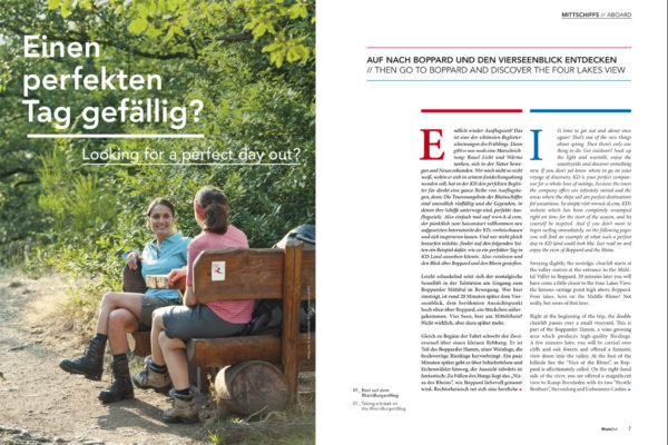 Innenteil des Kundenmagazins Rheinzeit